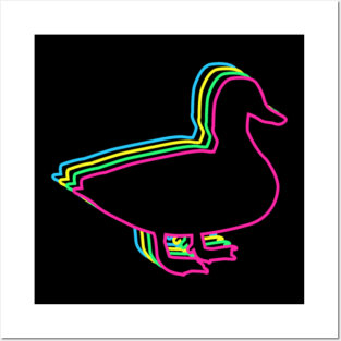 Duck 80s Neon Posters and Art